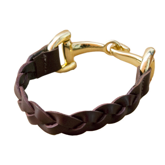 Armband Leder geflochten, Verschluss Gebissform