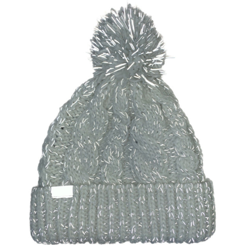 Mütze Zopfmuster Pompom reflektierend