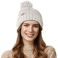 Mütze Zopfmuster Pompom reflektierend