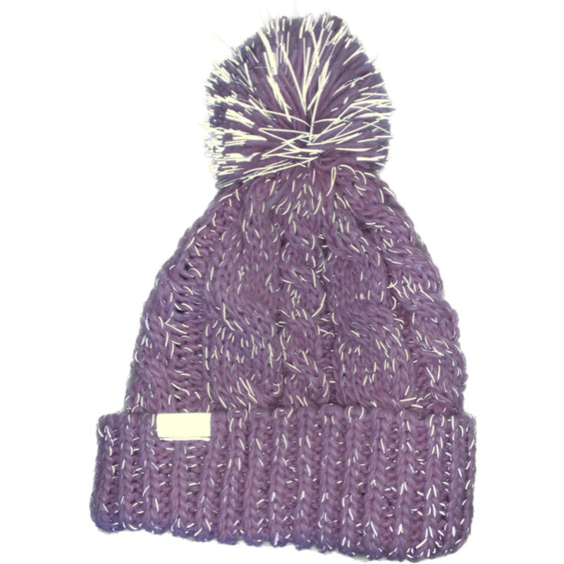 Mütze Zopfmuster Pompom reflektierend