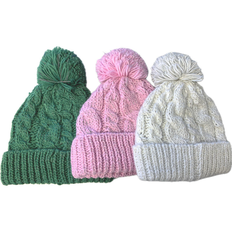 Mütze Zopfmuster Pompom reflektierend