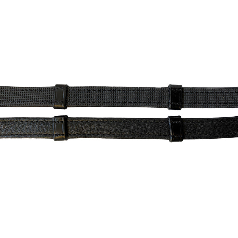 Lederzügel Soft einseitig gummiert mit Stegen, British Line